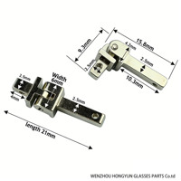 Accesorio para Gafas, Bisagra de Resorte de 6.0 mm de Ancho y 180 mm de Longitud, Tipo de Bloqueo con Tornillo, 6 mm de Longitud, HONGYUN HY-DGJL-01 para Moldeo por Inyección en Lámina PCTR