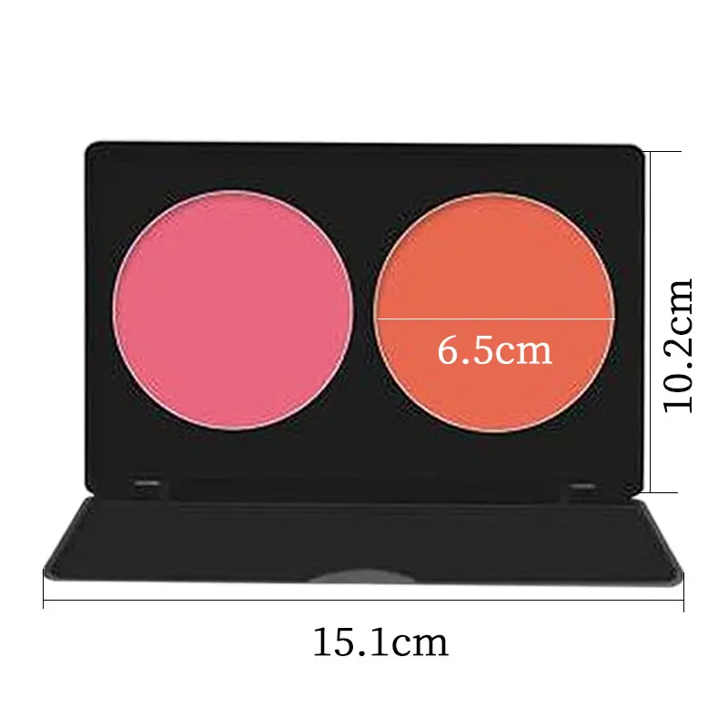 2 Kleuren Blusher Gezicht Geperst Poederpalet Waterdichte Cosmetica Blush