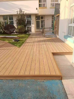 Tarima Exterior de WPC de Bajo Mantenimiento, Suelo Impermeable para Jardín, Patio y Balcón