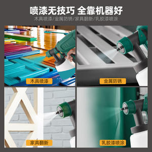 Pistola de pulverización verde de 20V con batería de litio, vaso ajustable de 16 oz, pulverizador de pintura profesional para decoración de interiores y reparación de automóviles - Product Image 4