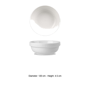 Ensaladera de Bambú Blanca de 12 cm, 28 cl, Altura 4.5 cm, Diseño Churchill Blanco en Relieve - Product Image 3