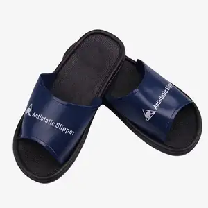 Hete Verkoop Pvc Zwart Blauw Cleanroom Permanente Antistatische Esd Antistatische Slippers