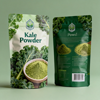 Kantong Plastik Teh Hijau Cetak Logo Kustom, Kemasan Moringa Food Grade, Kantong Bubuk Kale