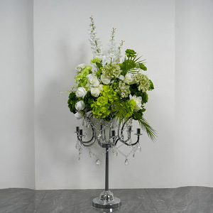 Bouquet di Rose Artificiali in Seta Real Touch Fatte a Mano, <span class=keywords><strong>Serie</strong></span> Bianca e Verde, per Corridoi Nuziali - Vendita all'Ingrosso - Product Image 3