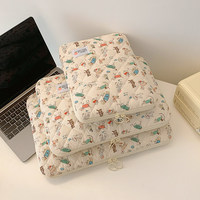 Housse de protection matelassée pour tablette iPad et ordinateur portable, motif géométrique dessin animé, en toile