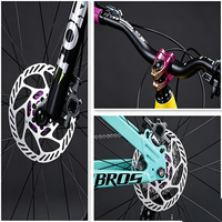 Vélo de montagne professionnel à 9 vitesses avec frein à disque hydraulique, cadre en alliage d'aluminium, selle confortable et pédales ordinaires