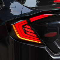Feux arrière multifonctions à LED pour Honda Civic 10ème génération FC1 2016-2021, avec avertissement de freinage et de marche arrière.