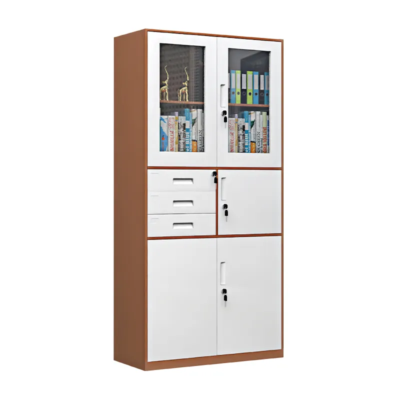 Vente en gros Armoire de rangement de bureau à 3 tiroirs Armoire métallique en acier personnalisée Classeur à 4 étagères