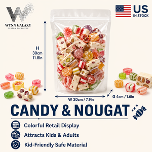 Free Sample Clear Stand Up Pouch 20*30*4cm 7.9*11.8*1.6in <b>Zip</b> Lock Resealable Transparent Rice Nut Coffee Food <b>Bag</b> US Wholesale - Product Image 3