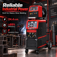 Nouvelle soudeuse MIG à double impulsion 500A, 380V, triphasée, inverseur IGBT, alimentation en fil séparée synergique, soudage de l'aluminium et de l'acier inoxydable