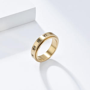 Roman Numeral Rotating <b>Ring</b> For Women Silver Gold Black Fashion Jewelry Index Finger <b>Ring</b> Gift Geometric Design - Product Image 4