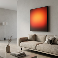 Applique murale LUZ Sunset Orange, peinture UV acrylique, cadre en aluminium, style Art Déco, détection tactile, commande par application, bouton, Ramadan Diwali