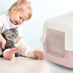 Bac à litière fermé pour chat avec filtre à charbon actif 48x38x32 cm, facile à nettoyer pour chats et lapins - Product Image 6