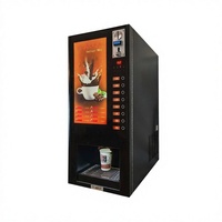 Distributeur automatique de café 8 boissons, 4 cartouches de 1,5 kg, distribution automatique de gobelets, 1600 W, commercial, libre-service