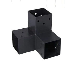 Tùy chỉnh OEM 3 cánh tay màu đen pergola góc cú đúp ngoài trời Sử dụng 3 cách khung cho 4x4 ''6x6'' gỗ bài viết - Product Image 5