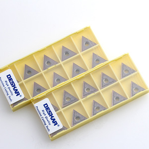 Plaquettes de tournage CNC Deskar TNMG160408 HA LF6018, forme triangulaire, épaisseur 2,5 mm, pour outils de coupe de métaux - Product Image 1