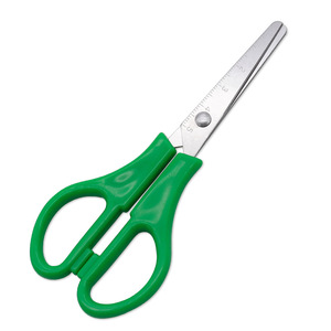 Green Straight Tip Student Scissors Stainless Steel Office Paper Cutting Ruler Scissors For Home DIY Use - Product Image 3