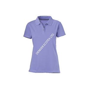 Estampado de moda informal para mujer, a cuadros de punto para Polo, cuello personalizado, más algodón, manga corta, 220 GSM, transpirable, venta al por mayor, Ch - Product Image 1