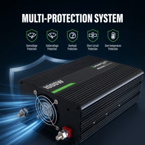 Convertisseur à onde sinusoïdale pure 1000W, 2000W <span class=keywords><strong>de</strong></span> crête, DC 12V/<span class=keywords><strong>24V</strong></span> vers AC 110V/220V, avec démarrage progressif, pour camping-car, marine, hors réseau - Product Image 5
