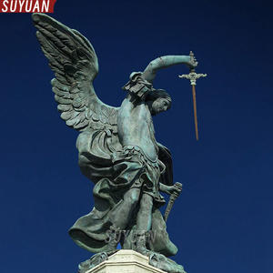 Statua in bronzo di alta qualità, a grandezza naturale, per esterni, commemorativa, religiosa, di San Michele Arcangelo e del Diavolo - Product Image 6