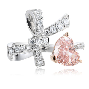 Mewah halus 925 perak <span class=keywords><strong>Platinum</strong></span> 18k putih emas pertunangan 1.55ct merah muda bentuk hati Lab tumbuh berlian cincin untuk wanita perhiasan Set - Product Image 5