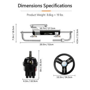 Kit de direction hydraulique hors-bord 90HP pour bateau, système de <span class=keywords><strong>gouvernail</strong></span> marin avec ensemble complet d'accessoires pour moteurs hors-bord - Product Image 3
