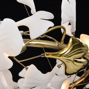 Candelabros de techo alto con forma de rama de árbol de hojas de porcelana moderna para sala de estar Interior - Product Image 6