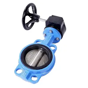 DN50-DN1200 WD371X-16QB1.4529 Nodular Cast Iron Worm Wafer Duplex Steel Desulfuration Denitration Butterfly Valve