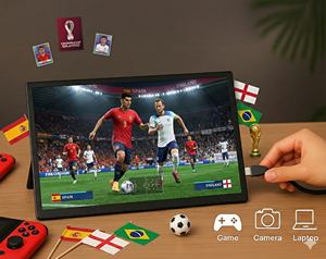 Televisor Inteligente Portátil de 15.4 Pulgadas, Android LED LCD, 16:9, 300cd/m², DDR1GB+8GB, DVB-T2 ATSC ISDB, para Ver Partidos de <span class=keywords><strong>Fútbol</strong></span> en <span class=keywords><strong>Vivo</strong></span> - Product Image 1