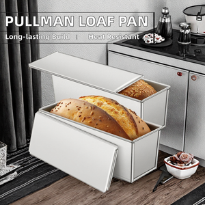 Molde para Pan de Aluminio y Acero con Tapa de 450g/500g/600g/750g/900g/1000g/1200g, Molde para Pan, Moldes para Pan, Molde Metálico para Hornear Pan - Product Image 2