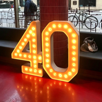 Número Gigante LED 26, Iluminación Decorativa Interior, Funciona con Batería, Luz Blanca de Día 6000K