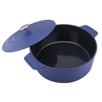 Amercook गैर छड़ी सॉस फ्राइंग पैन 28cm 4.5L नीले कच्चा लोहा गहरी खाना पकाने के बर्तन तामचीनी cookware पुलाव cookware