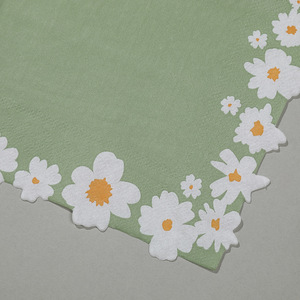 Printed Daisy Paper Napkins 330mmx330mm For Birthday Parties And Events - Product Image 2