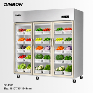 Réfrigérateur commercial vertical avec porte vitrée pour le stockage des légumes et des fruits, idéal pour les restaurants et les cuisines - Product Image 3