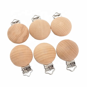 Meilleur prix Nature hêtre bois peluche Fix bébé sucette anneau de dentition 30mm attache-sucette en bois - Product Image 1