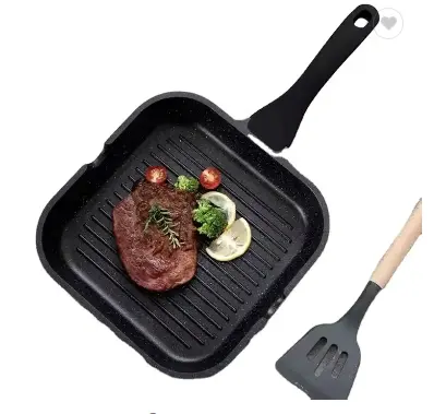 Steak stripes fried pan, teacher, the same wheat rice stone non -stick frying pan, electromagnetic cooker barbecue pot