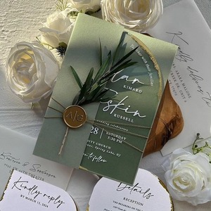 Invito Matrimoniale Personalizzato in Acrilico Satinato, Elegante Biglietto Trasparente per <span class=keywords><strong>Matrimonio</strong></span> - Product Image 2