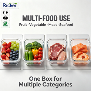 Boîte à emporter transparente en PE pour Poke Bowl, avec couvercle sécurisé, personnalisable avec logo imprimé offset pour poisson cru <span class=keywords><strong>hawaïen</strong></span> et riz rapide - Product Image 2