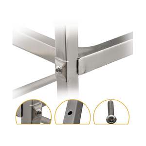 DB 2X Carrito de comida de comedor de cocina de acero inoxidable de 3 niveles Tamaño de utilidad Mediano 85x45x90cm - Product Image 5