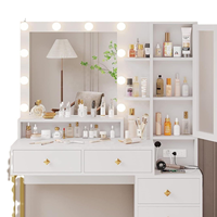 Meuble de salon moderne en gros : Coiffeuse avec miroir LED et meuble de rangement pour maquillage
