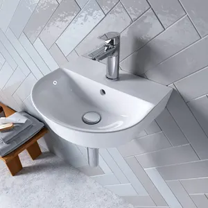Waschtisch salle de bain lavabosバスルームバニティシングルシンクセラミックベッセルシンクシャンプー洗面台洗面台壁掛けシンク
