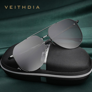 Veithdia Unisex Metal <b>Frame</b> Sunglasses Nylon Lens UV400 Protection Type 3 Sunshades Black Color - Product Image 2