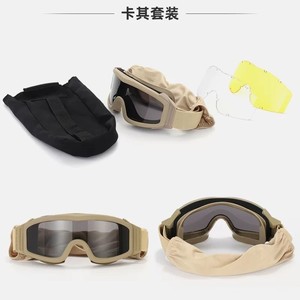 Lunettes tactiques PC anti-explosion avec sangle rembourrée pour l'entraînement au combat en extérieur et les jeux CSGO, ensemble noir - Product Image 4