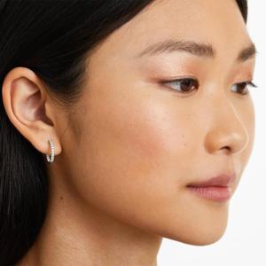 Elegantes Pendientes de Aro de Plata de Ley 925 Chapados en Oro con Moissanita, Joyería Fina de Moda Premium Brillante, Colección Elegante para Mujer - Product Image 3