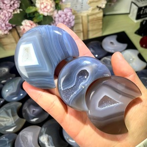 Vente en gros de pierres de cristal naturelles en agate druzy de style bohème sculptées à la main pour des décorations d'intérieur uniques et des cadeaux de fêtes - Product Image 2