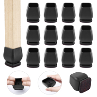 Protecteurs de sol de jambe de chaise de capuchons de jambe de meubles transparents élevés pour bois dur en caoutchouc avec coussin en feutre