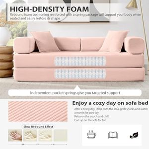 Sofá <span class=keywords><strong>Cama</strong></span> Plegable King Size con Base Antideslizante, Sin Necesidad de Ensamblaje, Estructura Espaciosa y Práctica de Forma Fija - Product Image 3