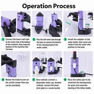 Machine de nettoyage professionnelle de haute qualité pour aiguilles de tatouage électriques, machine de nettoyage pour maquillage permanent, rinçage automatique de l'encre colorée - Product Image 5