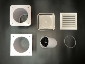 Couvercle mural carré double face en plastique ABS pour systèmes CVC pour conduits de <span class=keywords><strong>ventilation</strong></span> extérieurs Applications industrielles et domestiques dans la cuisine - Product Image 4