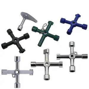 Multifunction 4 Ways Universal Triangle Wrench Key Plumber Keys Triangle For Gas Electric Meter Cabinets Bleed Radiators